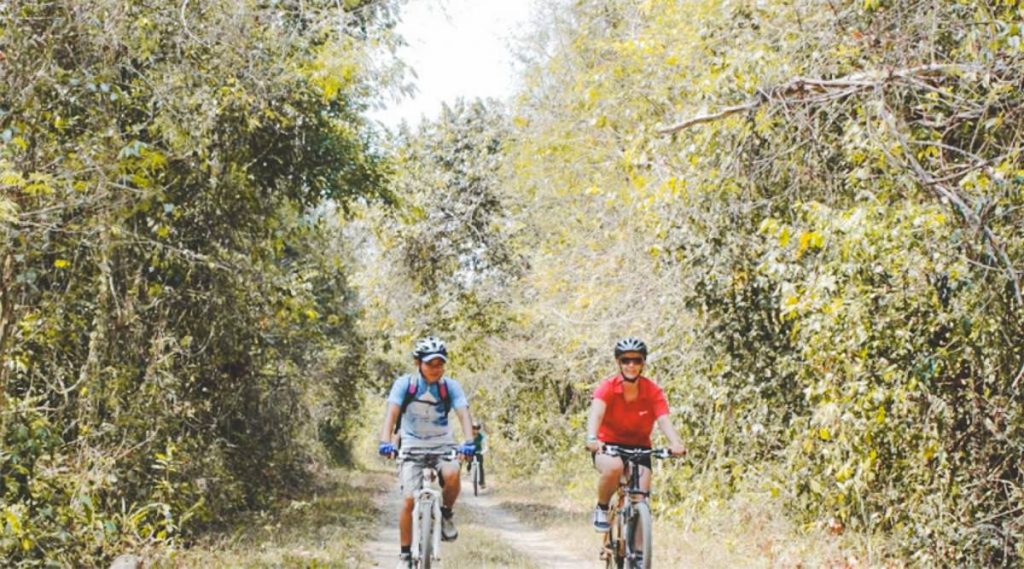 biking in Cat Tien National Park