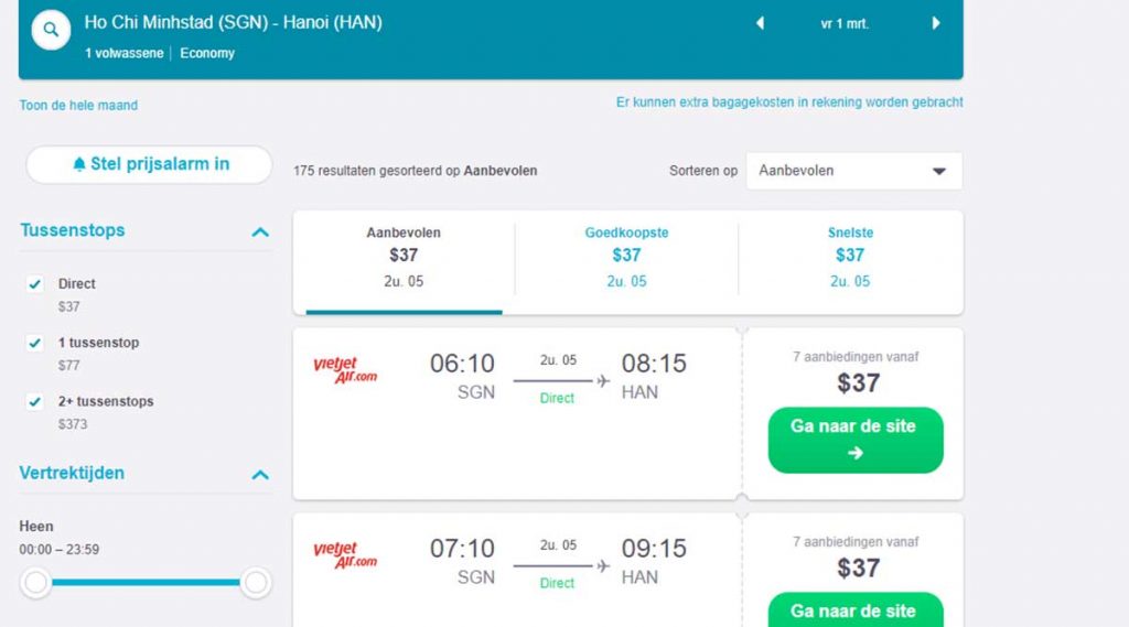 skyscanner booking flight ticket in Vietnam