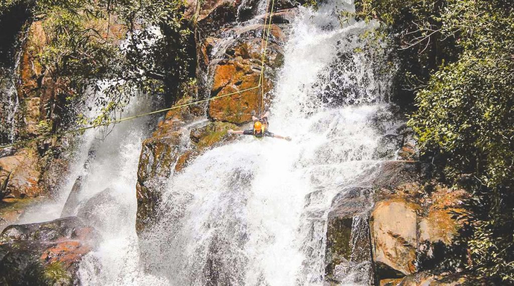 canyoning Danatla waterfall