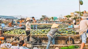 floating market in Mekong Delta