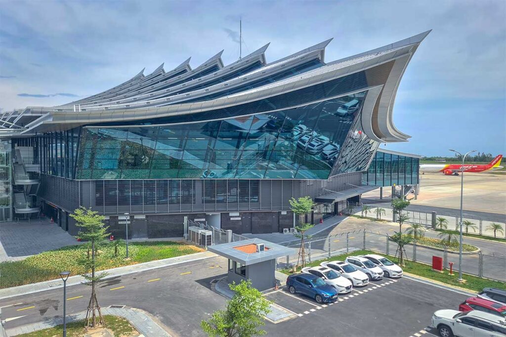 The new terminal building of the airport in Hue called Phu Bai International Airport