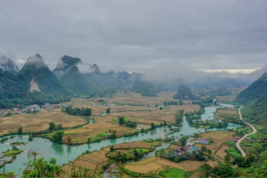 Viewpoint at Phong Nam valley in Cao Bang