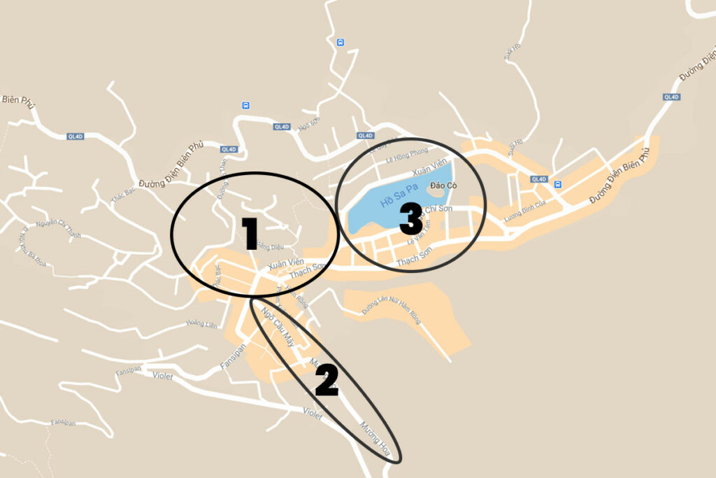 Sapa accommodation map