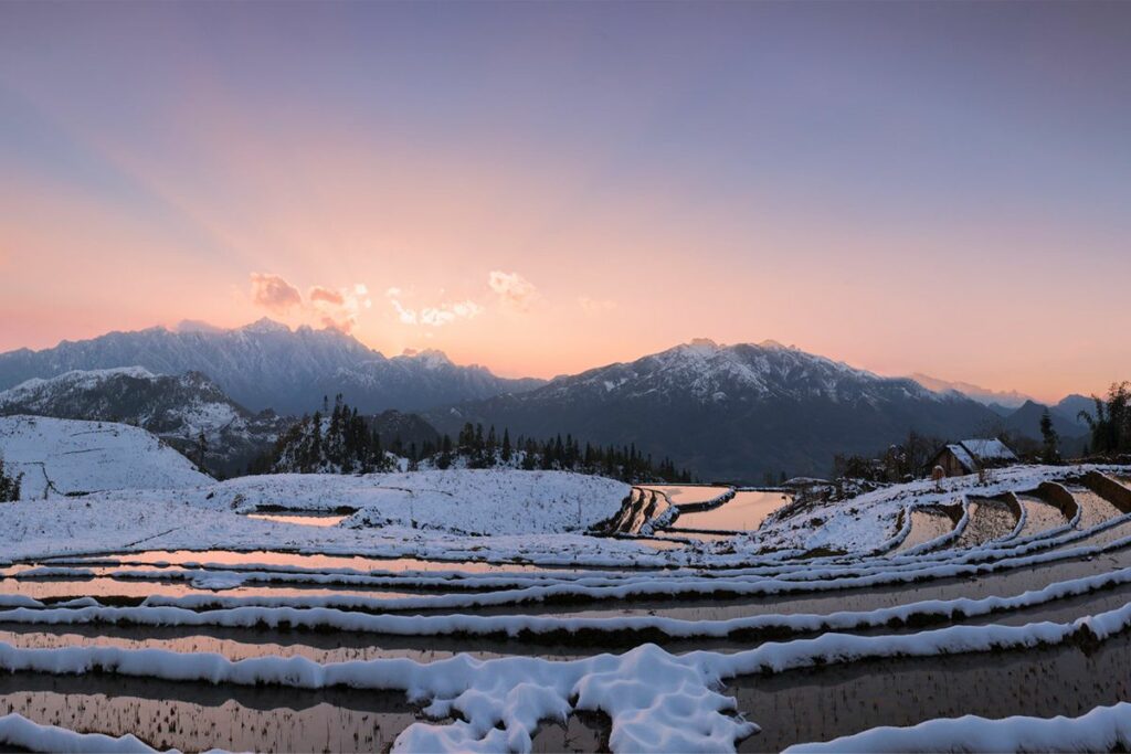 snow during the winter in Sapa