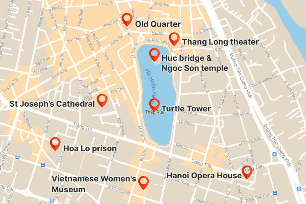 Hoan Kiem lake map