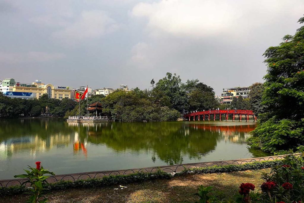 Ngoc Son Temple in Hoan Kiem Lake Hanoi