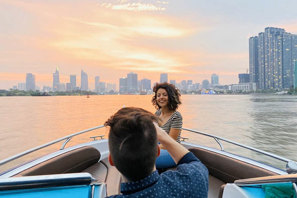 Saigon sunset cruise on speedboat