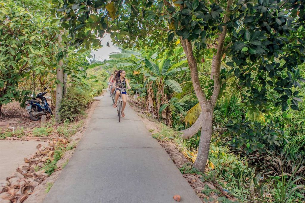 cycling in An Binh Island in Vinh Long