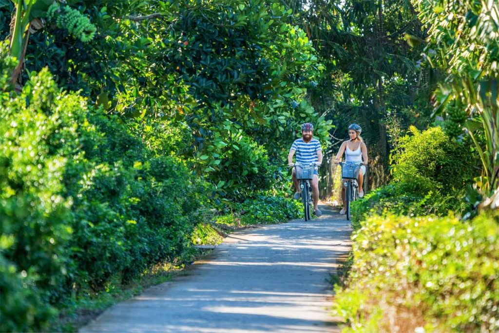 cycling biking in Cai Be Mekong Delta