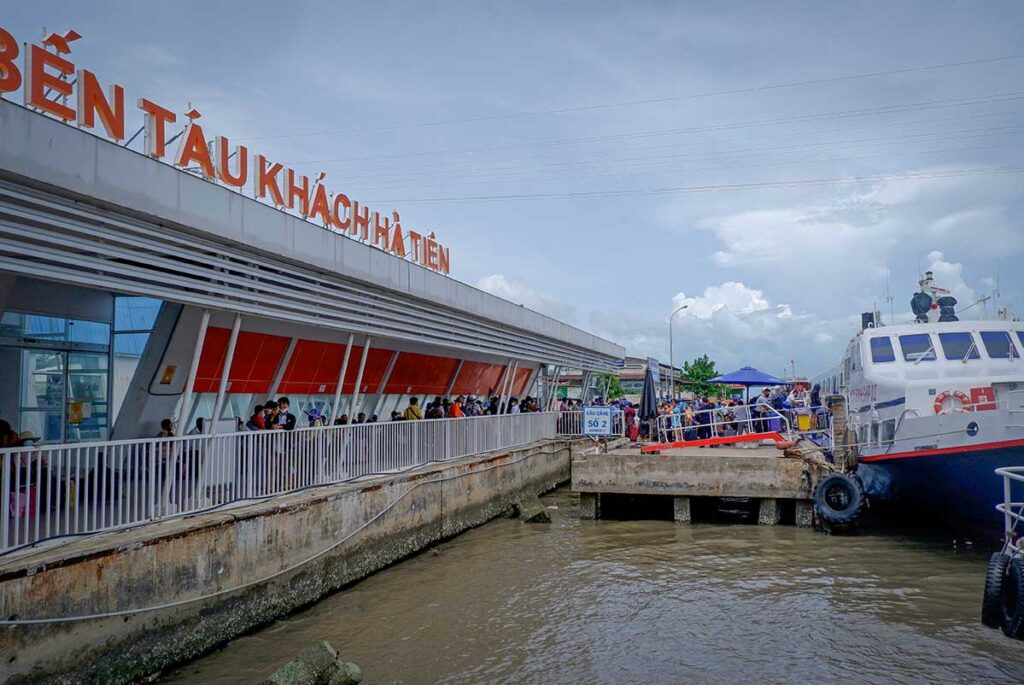 Superdong ferry at Ha Tien pier, main route to Phu Quoc Island.
