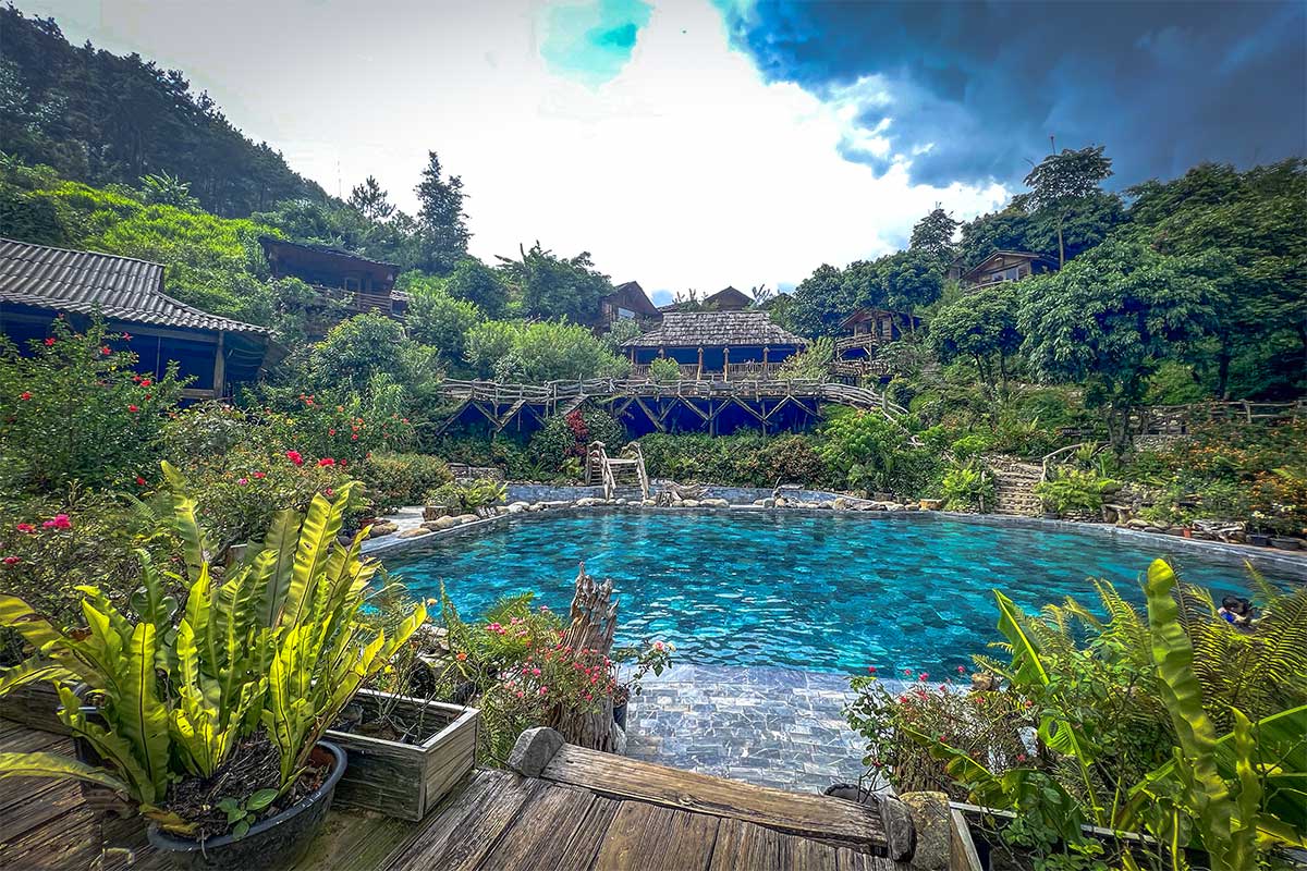 A pool part of Tram Tau Hot Spring