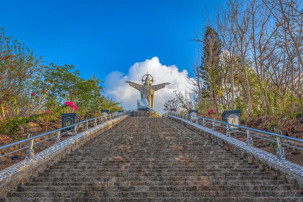 The stairs leading up to Jesus Christ Statue Vung Tau