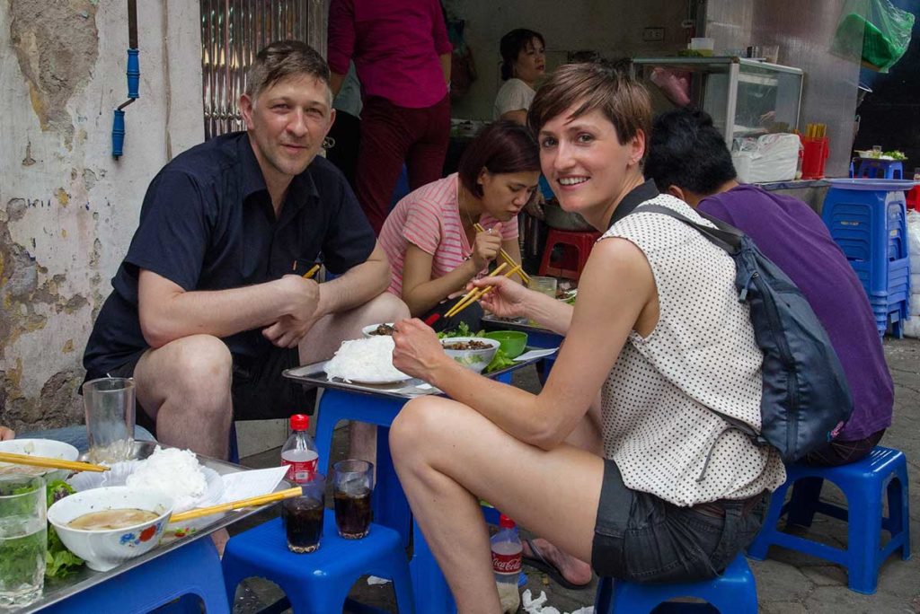 street food Bun Cha in Hanoi