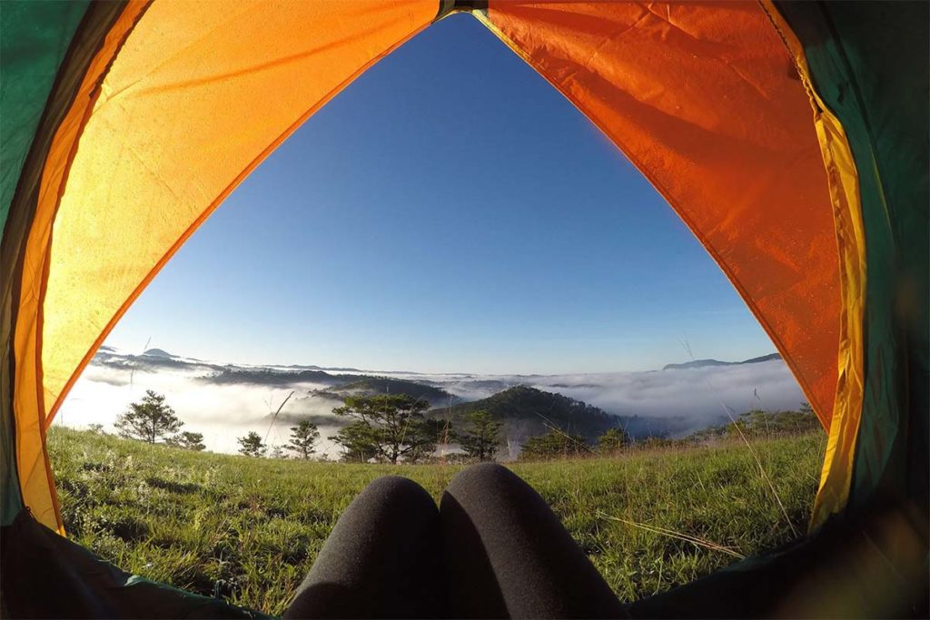 camping in Dalat at Da Phu hill