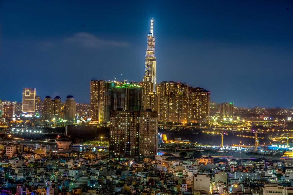 Landmark 81 in Ho Chi Minh City at night