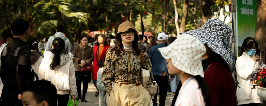 crowded streets during International Labor Day in Vietnam