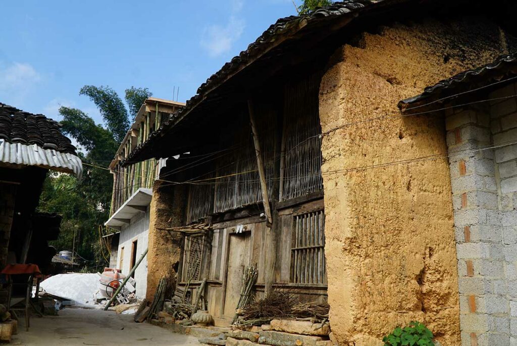 ethnic house made by clay in Ha Giang