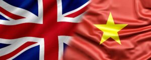 United Kingdom flag with Vietnamese flag