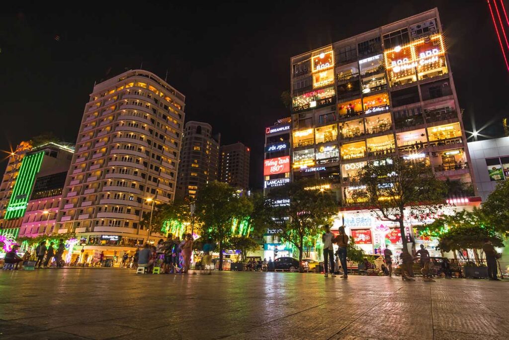 Nguyen Hue Walking Street at night