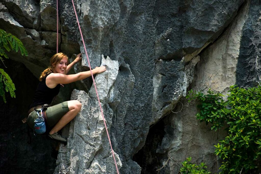 rock climbing on Cat Ba Island