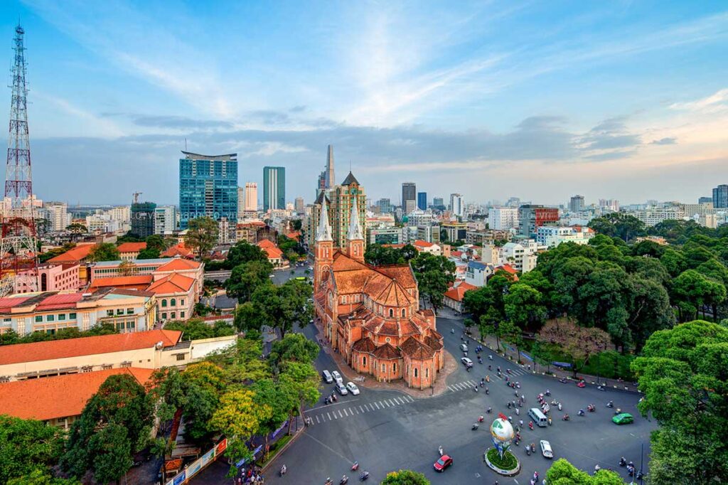 View from Diamond Plaza on the Saigon Cathedral