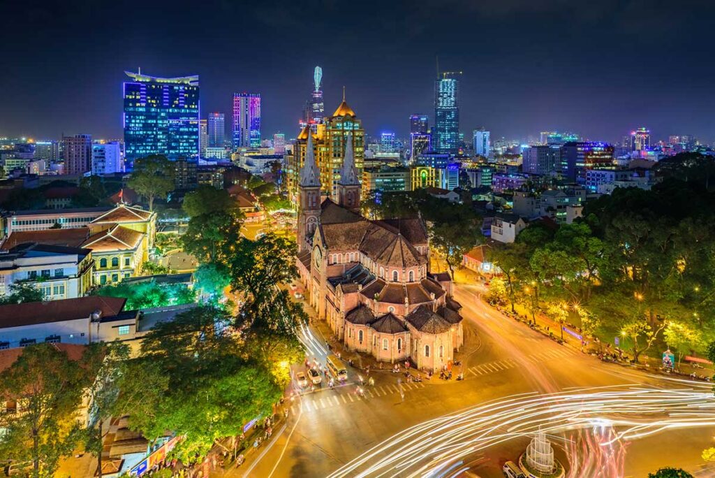 View from Diamond Plaza on the Saigon Cathedral