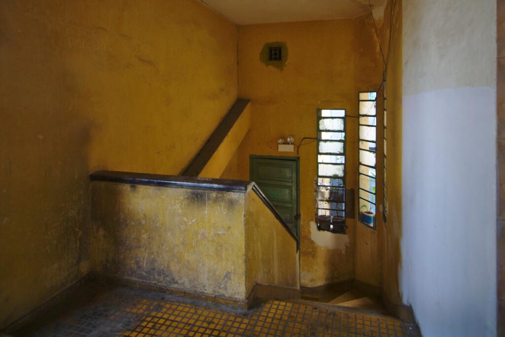 stairs at the café apartment building