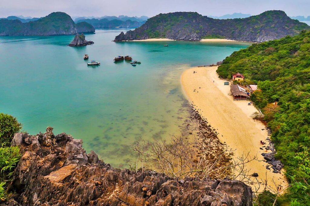 Monkey Island beach in Lan Ha Bay