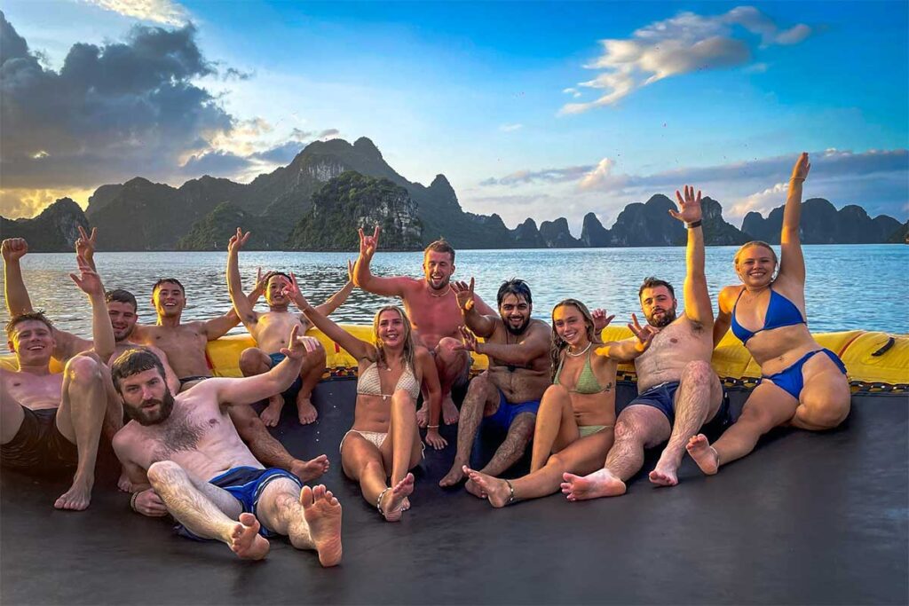 A backpacker party cruise in Halong Bay