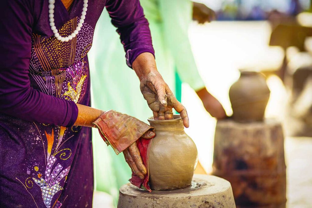 pottery making workshop at Bat Trang Ceramic Village 