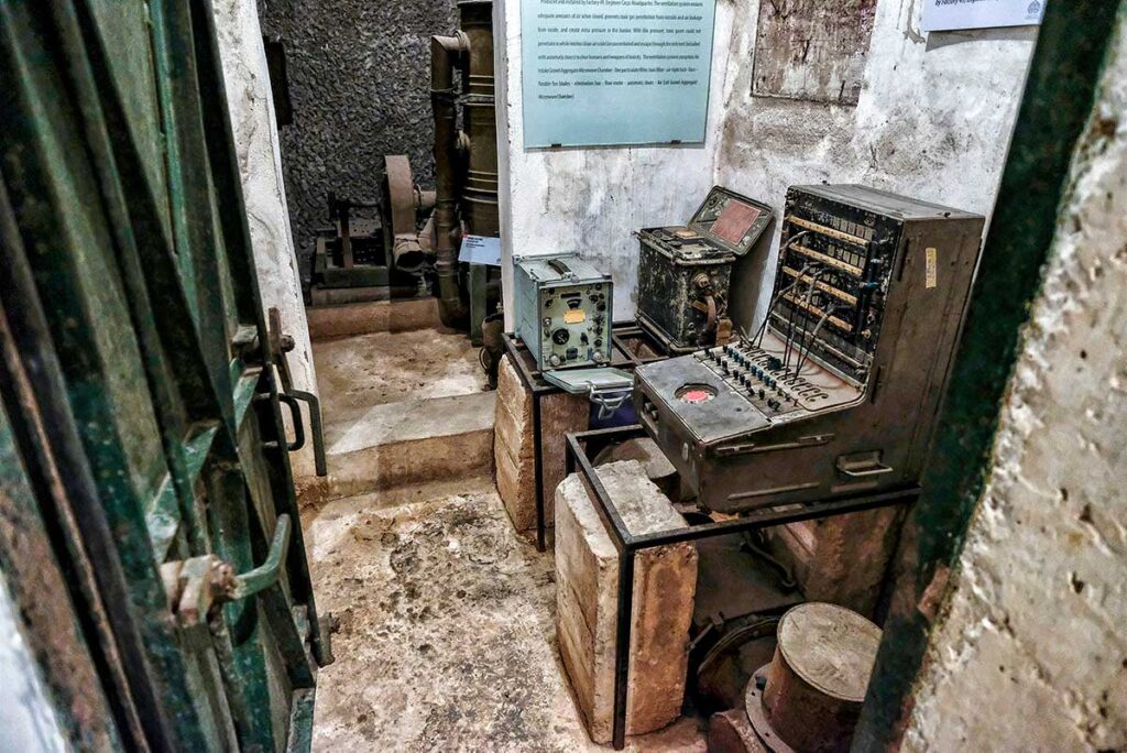 D67 Bunker Communication Room: A small communication room within the underground D67 bunker at the Imperial Citadel of Thang Long. (Imperial Citadel of Thang Long)