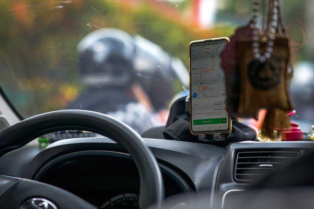 A Grab car in Vietnam