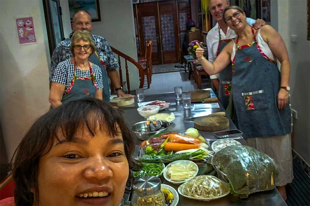 Home Cooking Class with Chef Duyen: Chef Duyen welcomes two foreign couples to her Hanoi home for an intimate and authentic cooking class experience.