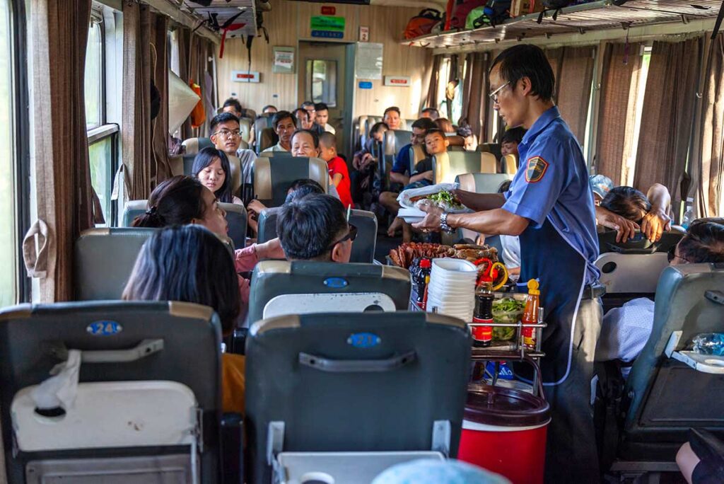 A soft seat in a Vietnam Train