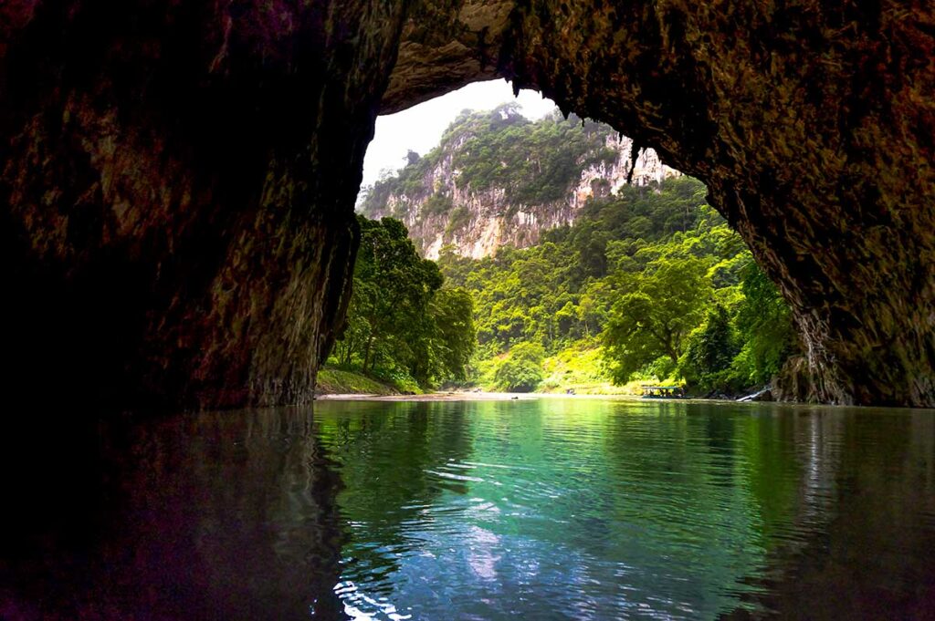 Huge cave opening of Puong Cave in Ba Be National Park