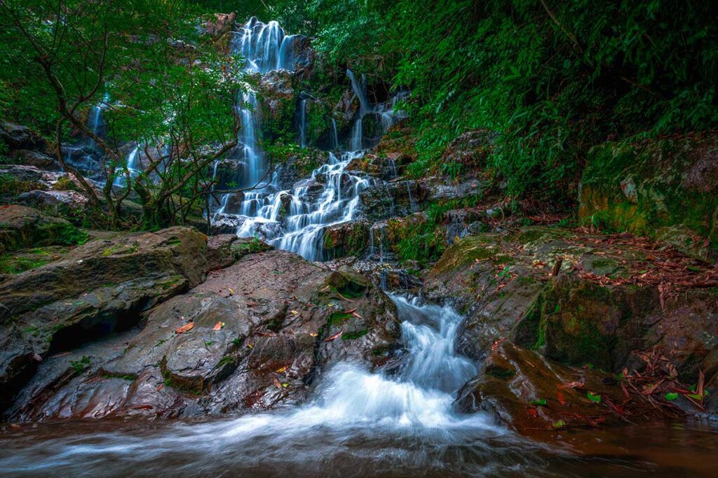 A waterfall in the Botanical Garden in Phong Nha National Park