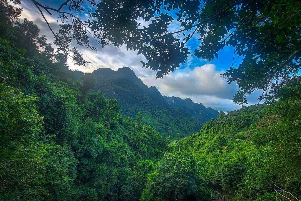 View over the jungle of  Phong Nha National Park from the viewpoint of the Botanical Garden