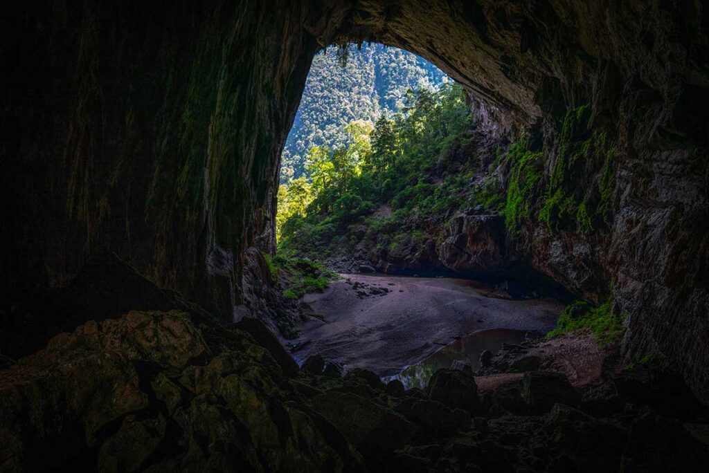 Massive cave opening of Hang En Cave in Phong Nha National Park