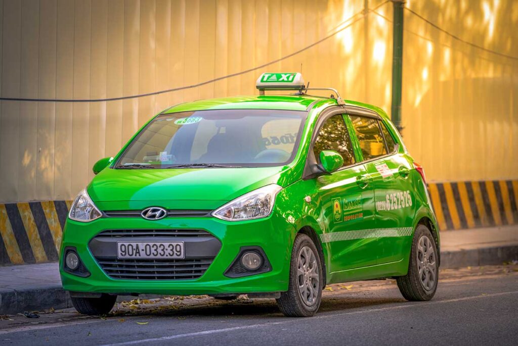 A taxi in Hanoi parked on the street