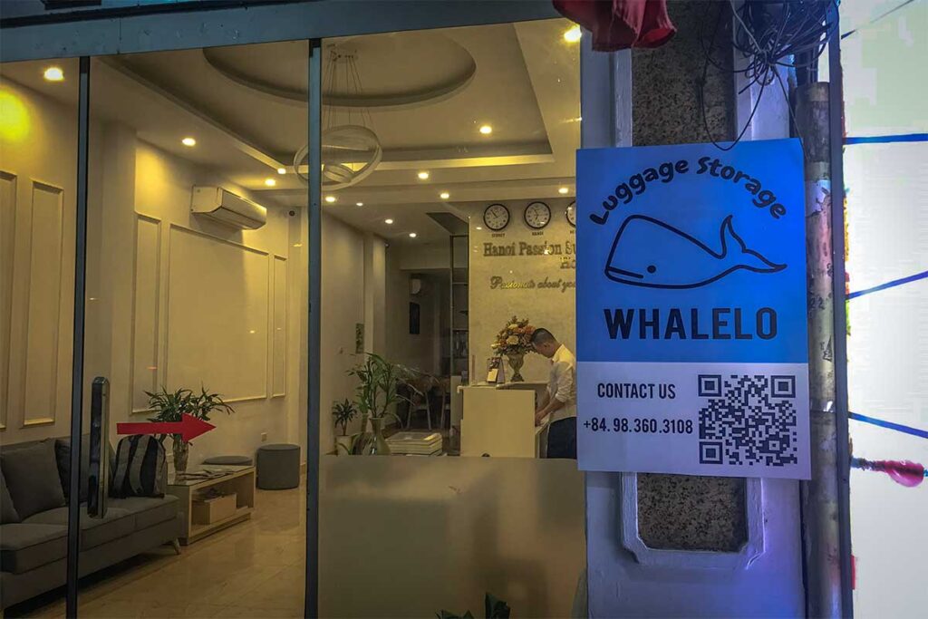 A location of WhaleLO luggage storage in Hanoi