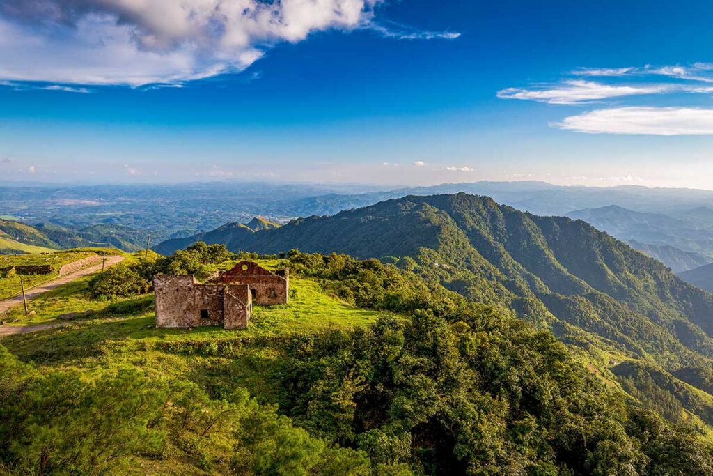 Ruins of a French colonial villa on Mau Son Mountain in Lang Son