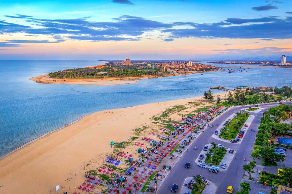 Nhat Le Beach of Dong Hoi in Central Vietnam