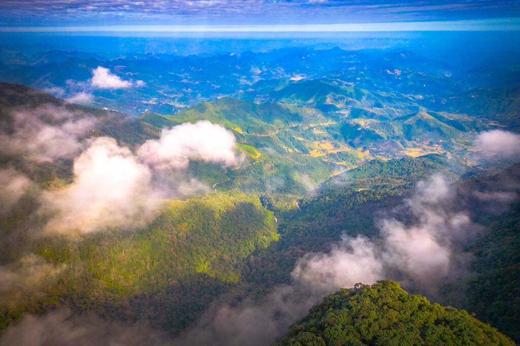 An aerial photo of Phia Oac National Park