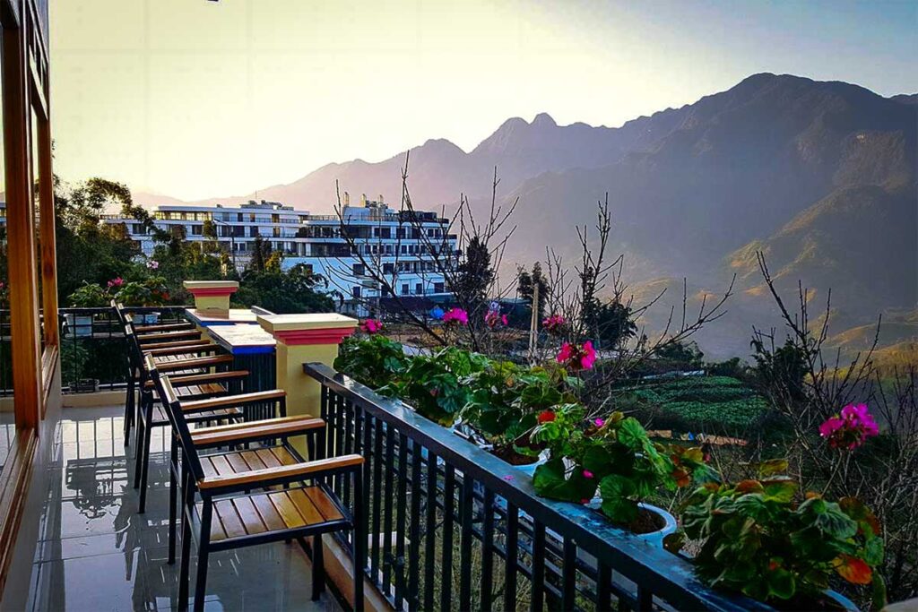 Sapa hotel view from the balcony of Sapa Odyssey Hostel