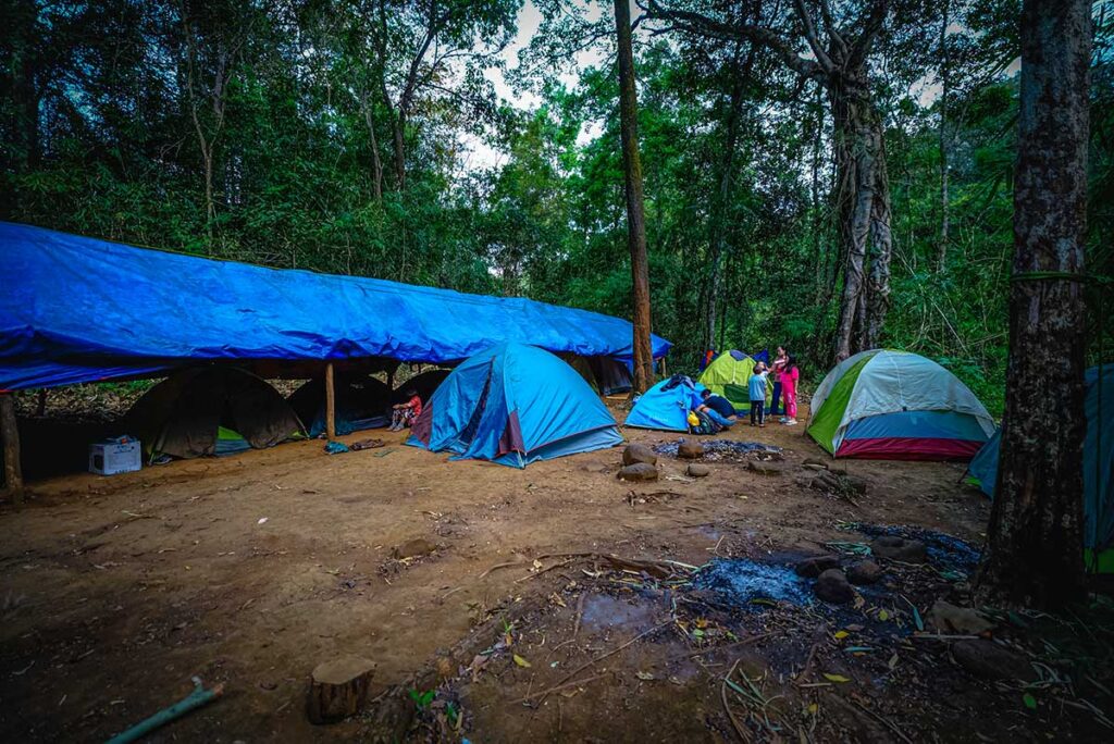 A small campsite within Bu Gia Map National Park