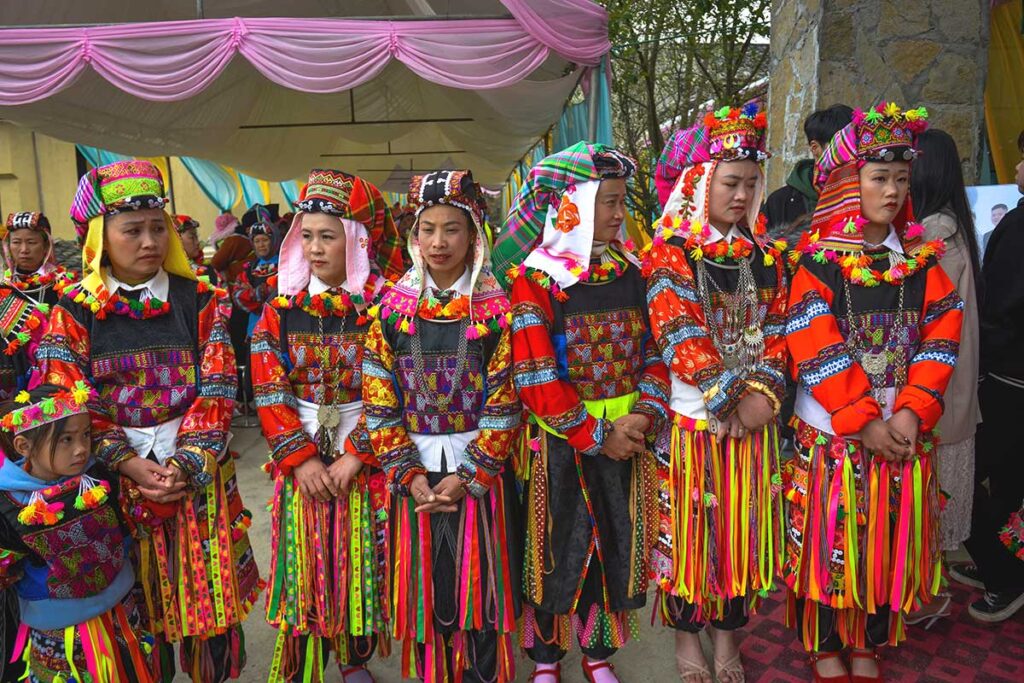 A group of ethnic Lo Lo woman in Ha Giang