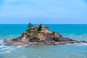 A small temple on Hon Ba Island in front of the coast of Vung Tau