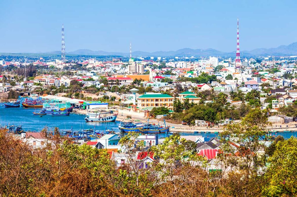 Phan Thiet Marina with fishing boats