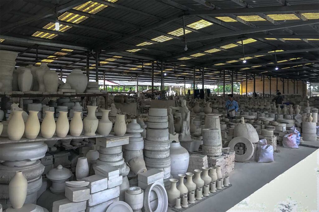 A large storage facility full of ceramics at Chu Dau Village