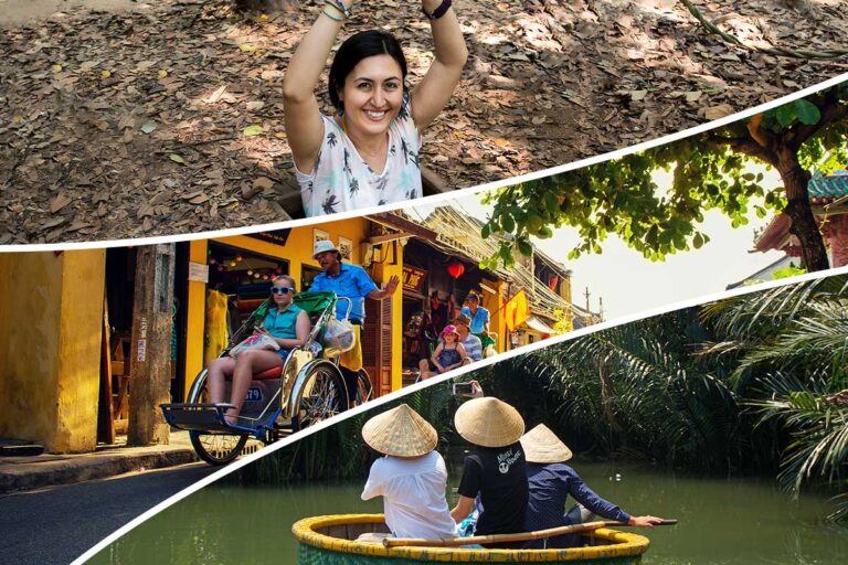 7-day South and Central Vietnam package tour featuring Cu Chi tunnels, Hoi An cyclo ride, and basket boat experience in coconut forests.